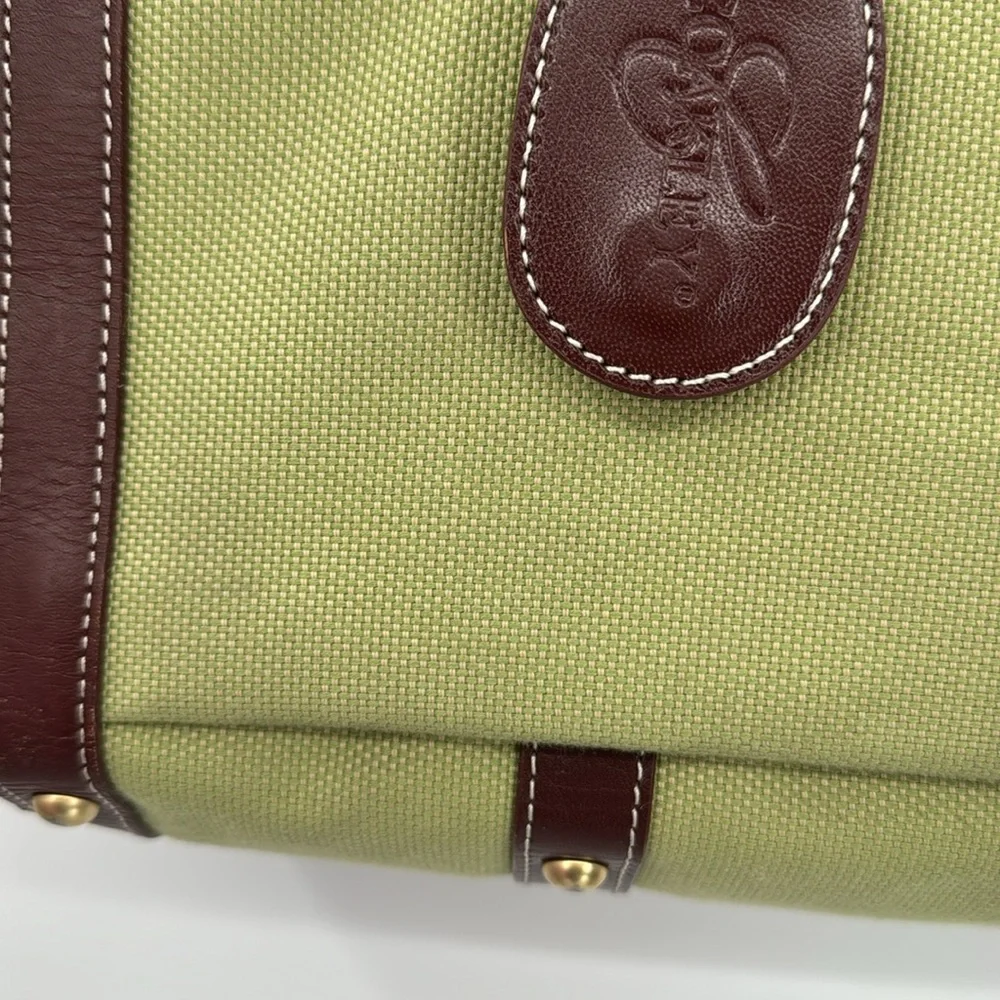 Coakley Laptop Bag green and brown leather